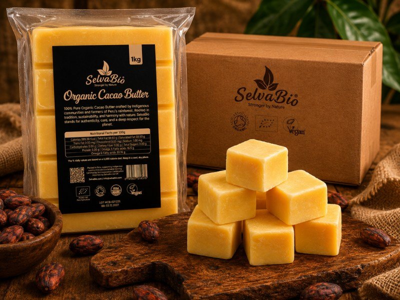 SelvaBio Organic Cacao Butter 1kg Bars